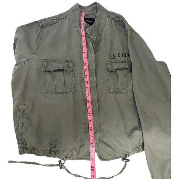 Rails Rowan Military Bomber Jacket Linen Tencel Green Women's Size Large Boho - Picture 9 of 12